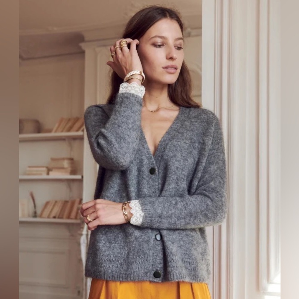 SÈZANE Charles Knit Jumper - Medium Heather Gray